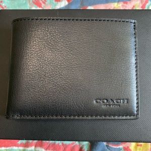 Coach black slim bill id wallet